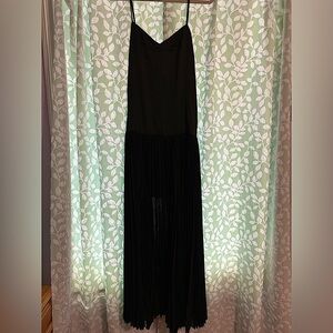 Commense Black Gown with Spaghetti Straps.